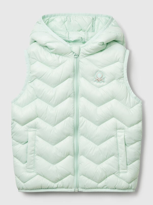 Gilet imbottito con cappuccio Bambina